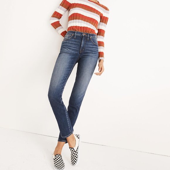Madewell Denim - Madewell Slim Straight Jeans High Rise Raw Hem  25